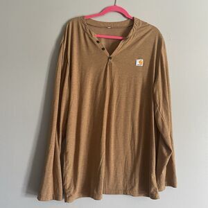 Carhartt Men's XXL  Long Sleeve Original Fit 3 Button Pull Over Crew Neck Shirt